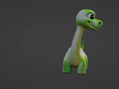 Cute Cartoon Dinosaur 3D Model   3D model