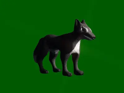 Low poly wolf Low-poly 3D model