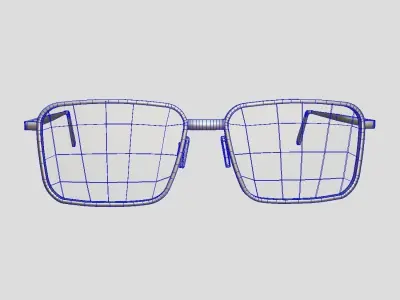 Glasses pair of gold eyeglasses Low-poly 3D model