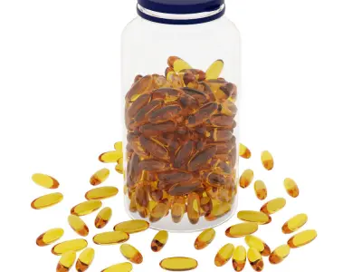 Transparent Jar Of Fish Oil 3D model