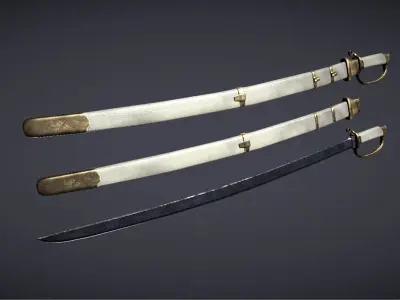 Sabre three swords Low-poly 3D model