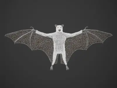 Bat Black Low-poly 3D model