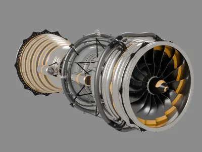 Turbofan Jet Engine 3D model