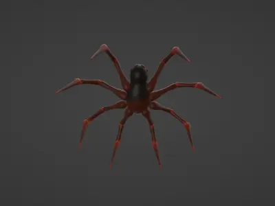 Textured rigged and animated spider Low-poly 3D model