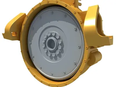 Yellow Engine Part V6 3D model