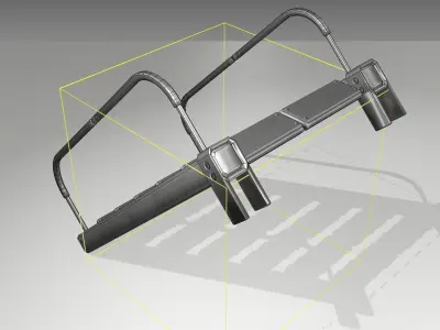 Futuristic Stairs - 18 - Basic Textures Low-poly 3D model
