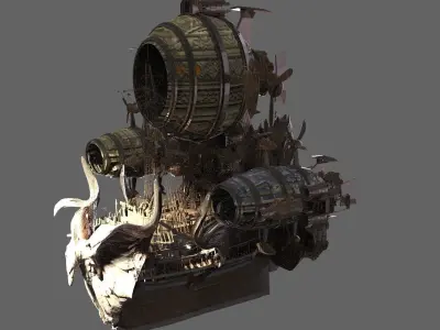 Fantasy Balloon Airship 2 3D model