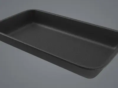 Foam Food Tray v2 Black 3D model