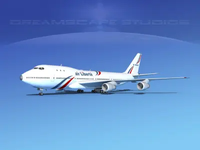 Boeing 747-100 Jumbo Jet Air Liberte 3D model