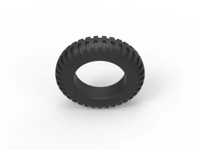Old truck tire Scale 1 to 25 3D print model