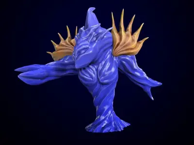 Low-poly model of the character Water Elemental Low-poly 3D model