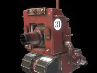 Tank chibi cartoon Low-poly 3D model