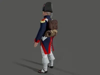 Napoleon soldier Low-poly 3D model