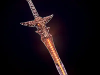 Handpainted Fantasy Dragon Sword Low-poly 3D model