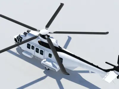 EC225 - H215 Super Puma Static Low Poly Low-poly 3D model