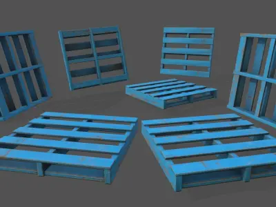 wood pallet Low-poly 3D model