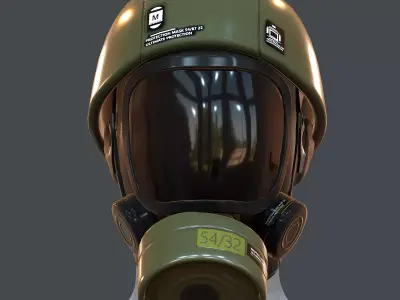Gas mask helmet 3d model scifi Low-poly  Low-poly 3D model 539