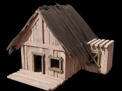 medieval house- pack of 2 3D model