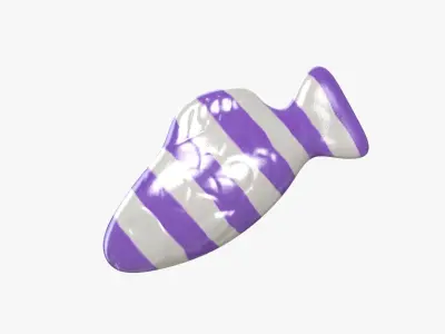 Swedish Fish Purple Stripe 3D 3D model