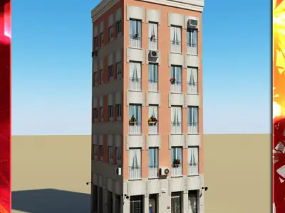 Building Collection 41-44 Low-poly 3D model