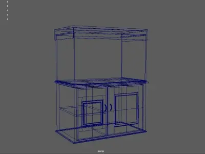 Aquarium with a cabinet Free low-poly 3D model