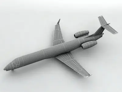  Embraer ERJ 145 - Delta Airlines Low-poly 3D model
