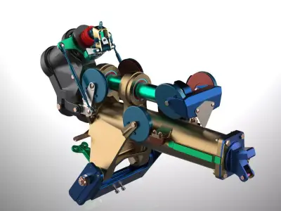 P-51D Mustang TW Shock Cyl Steering Declutch and Mount Brkts 3D Model Collection