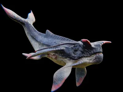 Alien Whale Creature Low-poly 3D model