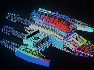 Spaceship 3D Model Created in Blender3D 3D model