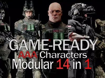 MODULAR SOLDIER PACK Low-poly 3D model