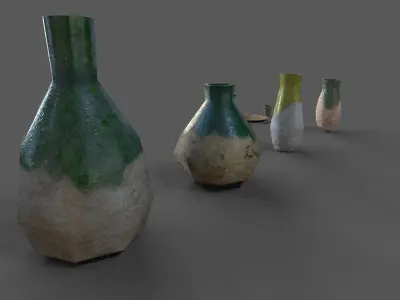 Medieval props Low-poly 3D model