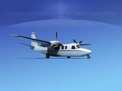 Rockwell Turbo Shrike Commander 690 3D model