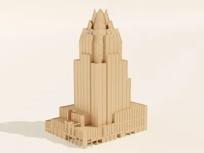 Frost bank tower 3D print model