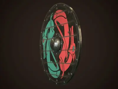 Viking Shield 12 Low-poly 3D model