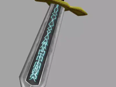 Fantasy Broadsword Free low-poly 3D model