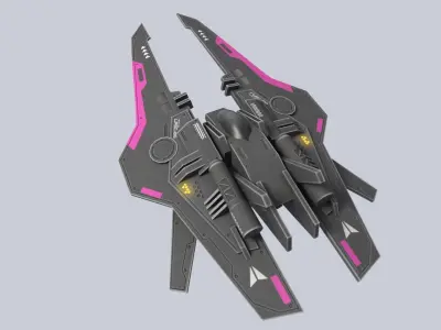 Low poly spacecraft Low-poly 3D model