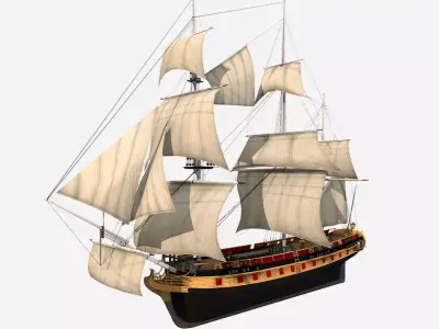 HMS Bounty - Pirate Ship Galleon Low-poly 3D model