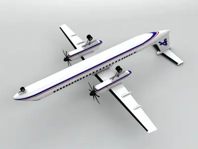 Bombardier Q-400 Airliner Low-poly 3D model