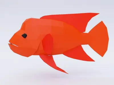 Red devil fish low poly 3d model  Low-poly 3D model