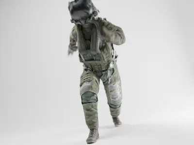FLIGHT SUIT Fighter Pilot Rigged Low-poly 3D model