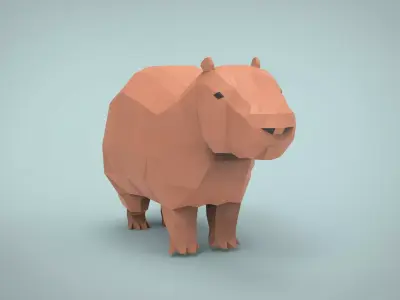 Low Poly Capybara Free low-poly 3D model