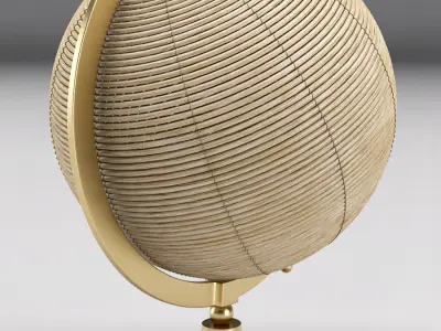 Rattan globe decorative object Free 3D model