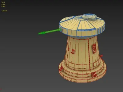 Star Wars DF9 Turret Low-poly 3D model
