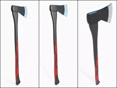 Axe M03 - with STL Low-poly 3D model