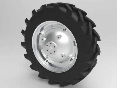 Tractor Wheel Low-poly 3D model