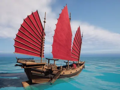 Junk Ship Low-poly 3D model