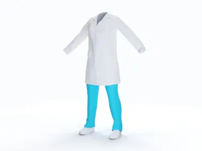 Doctor Clothing for Female 3D model