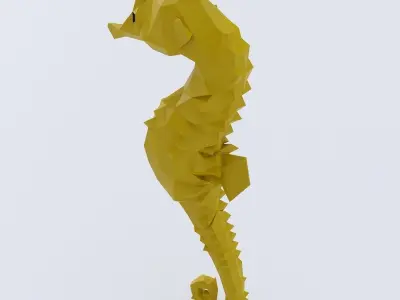 Sea horse 3d model  Low-poly 3D model
