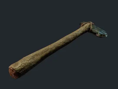 Crafted Stone Axe PBR UNITY UE4 Low-poly 3D model