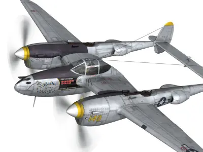 Lockheed P-38 Lightning - Florida Cracker 3D model